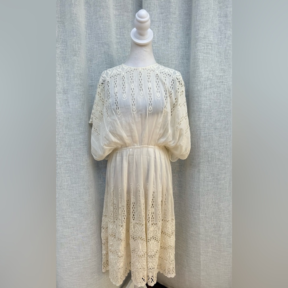 Zimmerman eyelet off white cotton dress